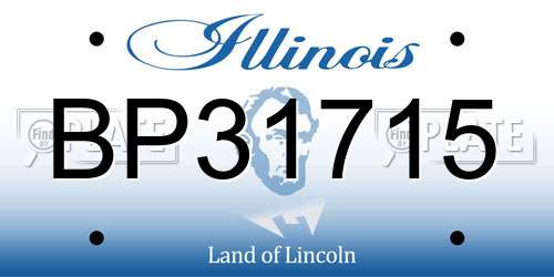 BP31715 Illinois License Plate