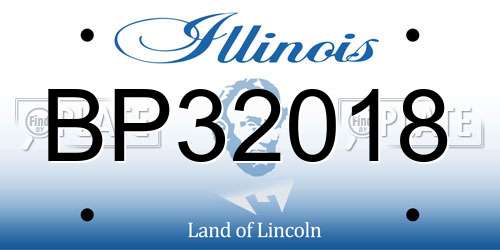 BP32018 Illinois License Plate