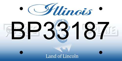 BP33187 Illinois License Plate