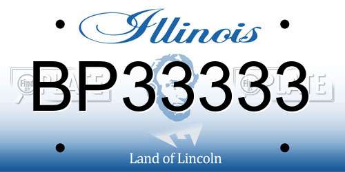 BP33333 Illinois License Plate
