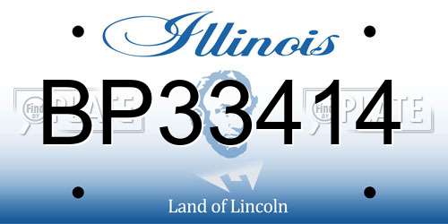 BP33414 Illinois License Plate