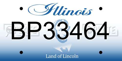 BP33464 Illinois License Plate
