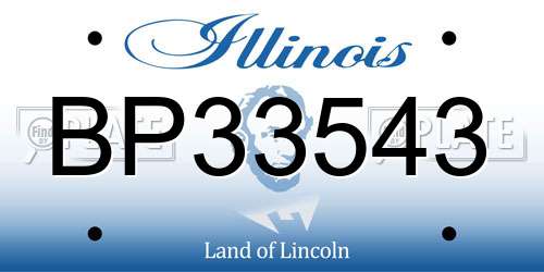 BP33543 Illinois License Plate