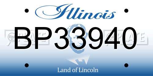BP33940 Illinois License Plate