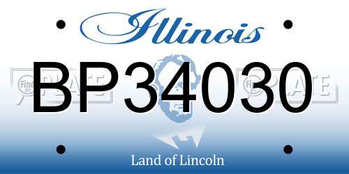 BP34030 Illinois License Plate