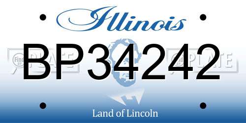 BP34242 Illinois License Plate