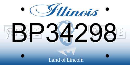 BP34298 Illinois License Plate