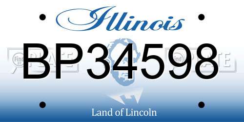 BP34598 Illinois License Plate