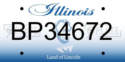 BP34672 Illinois License Plate