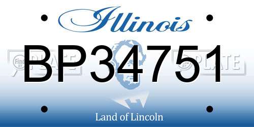 BP34751 Illinois License Plate