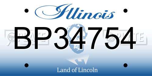 BP34754 Illinois License Plate