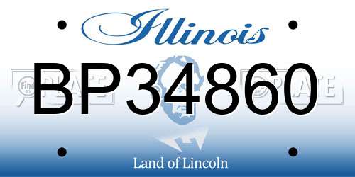 BP34860 Illinois License Plate