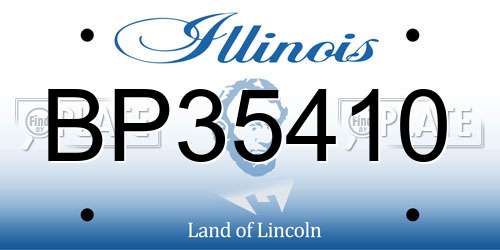 BP35410 Illinois License Plate
