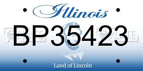 BP35423 Illinois License Plate