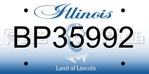 BP35992 Illinois License Plate