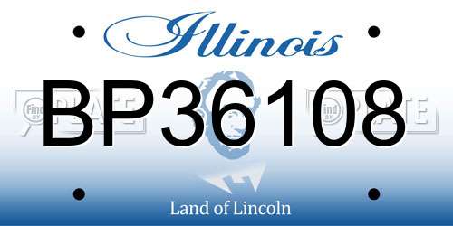 BP36108 Illinois License Plate