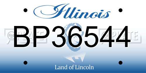 BP36544 Illinois License Plate