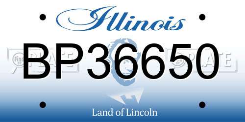 BP36650 Illinois License Plate