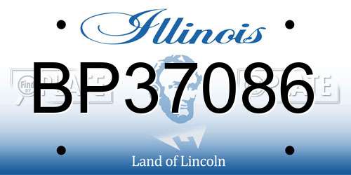 BP37086 Illinois License Plate