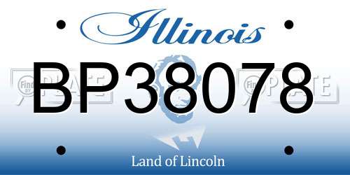 BP38078 Illinois License Plate