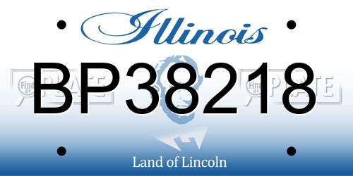 BP38218 Illinois License Plate