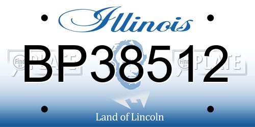 BP38512 Illinois License Plate