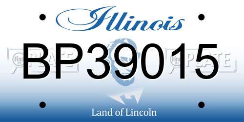 BP39015 Illinois License Plate