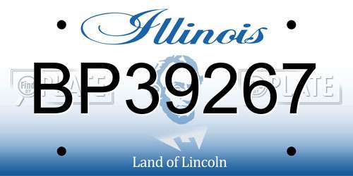 BP39267 Illinois License Plate