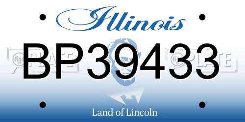 BP39433 Illinois License Plate