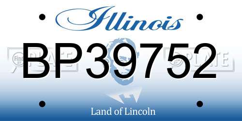 BP39752 Illinois License Plate