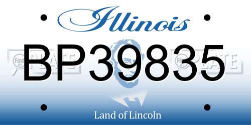 BP39835 Illinois License Plate