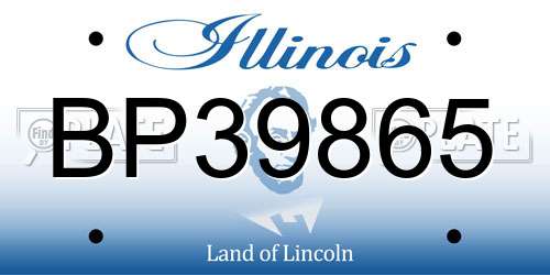 BP39865 Illinois License Plate