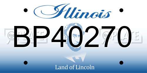 BP40270 Illinois License Plate