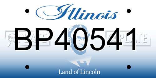 BP40541 Illinois License Plate
