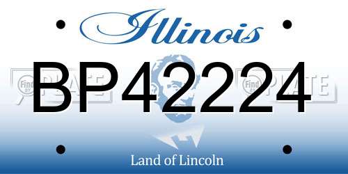 BP42224 Illinois License Plate