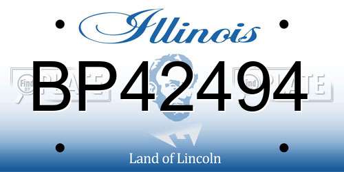 BP42494 Illinois License Plate