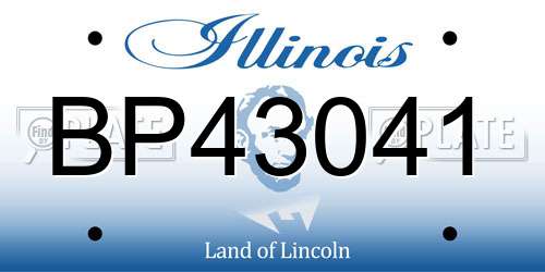 BP43041 Illinois License Plate