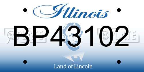 BP43102 Illinois License Plate