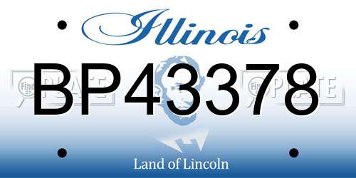 BP43378 Illinois License Plate