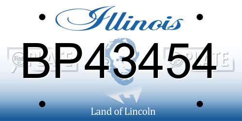 BP43454 Illinois License Plate