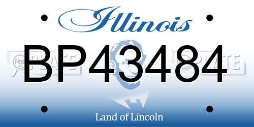 BP43484 Illinois License Plate
