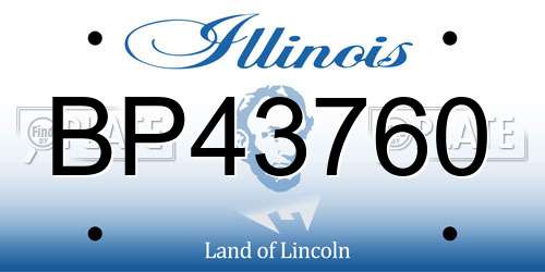 BP43760 Illinois License Plate
