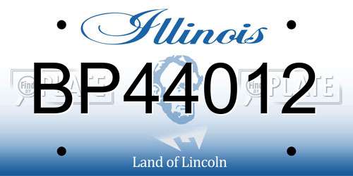 BP44012 Illinois License Plate