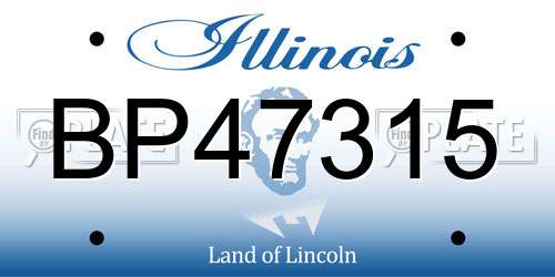 BP47315 Illinois License Plate
