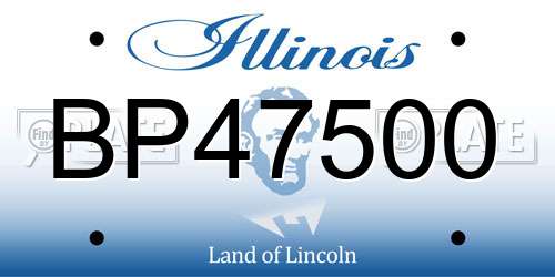 BP47500 Illinois License Plate