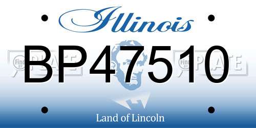 BP47510 Illinois License Plate