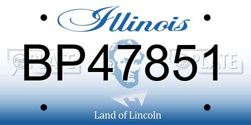 BP47851 Illinois License Plate