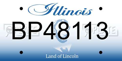 BP48113 Illinois License Plate