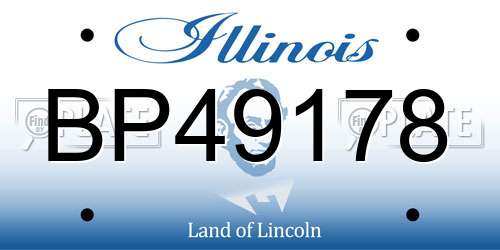 BP49178 Illinois License Plate