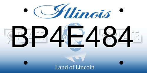 BP4E484 Illinois License Plate